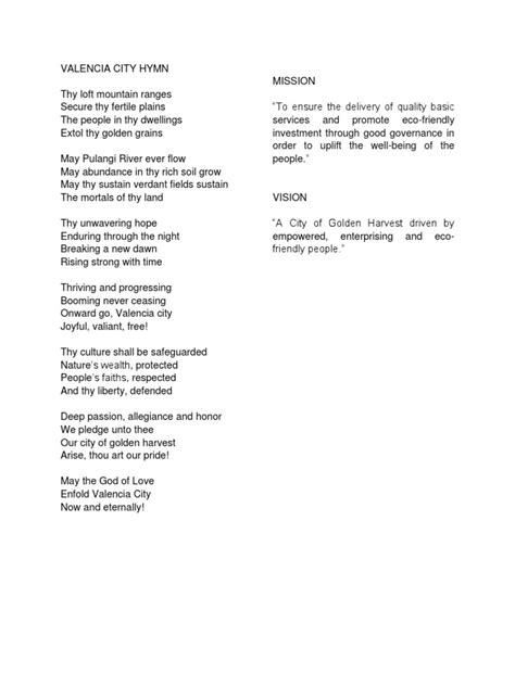 comelec hymn lyrics|Valencia City Hymn.